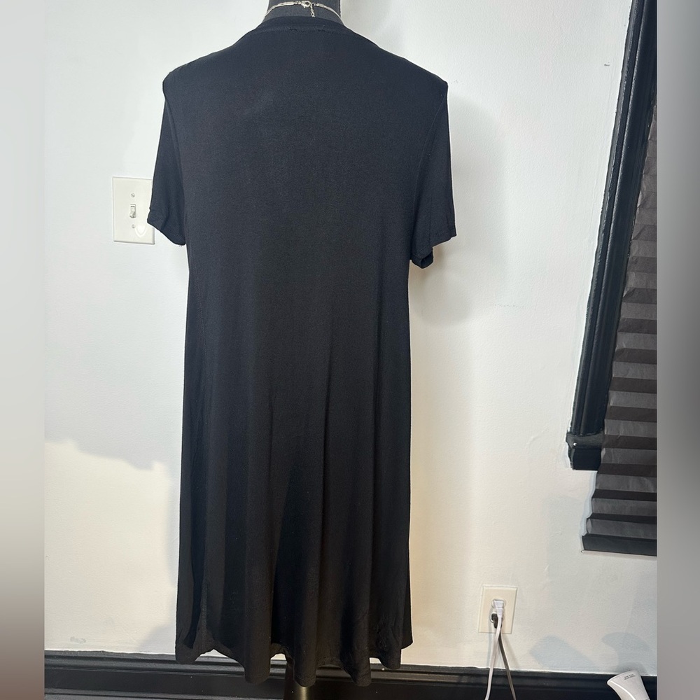 Zara Black Short Sleeve V-neck T-shirt Dress - Picture 5 of 14